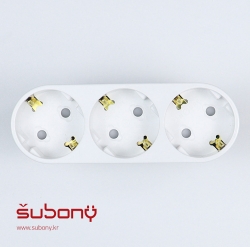 Attachable Multi-socket I-shaped 3-Outlet White