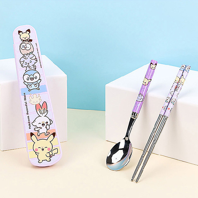 Pokemon Light Stainless Steel Spoon, Chopsticks & Slim Case