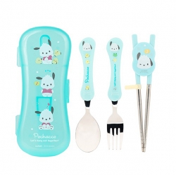 Pochacco Stainless Steel Chopsticks, Spoon, Fork & EX-Slim Case