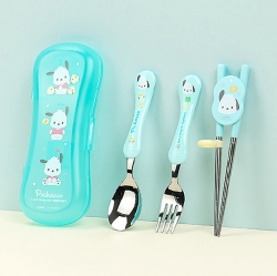 Pochacco Stainless Steel Chopsticks, Spoon, Fork & EX-Slim Case