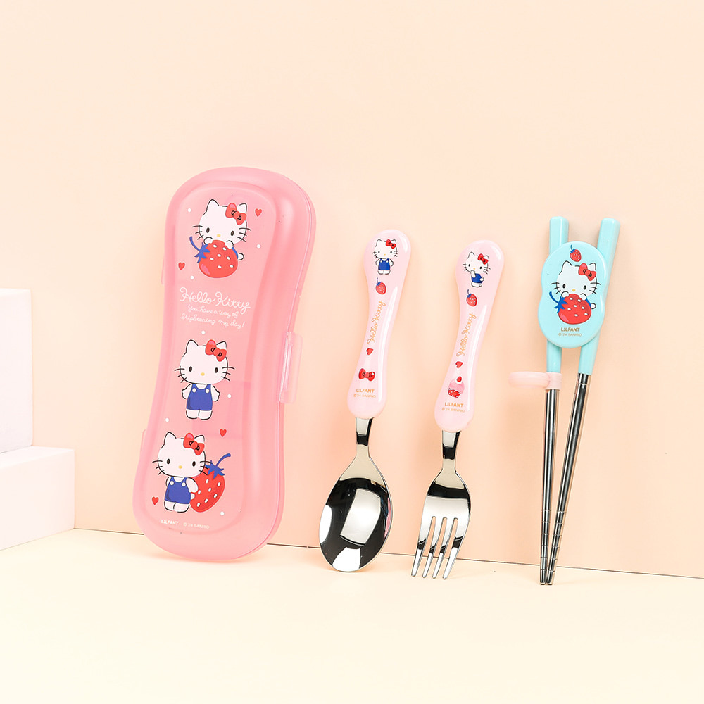 Hello Kitty Stainless Steel Chopsticks, Spoon, Fork & EX-Slim Case