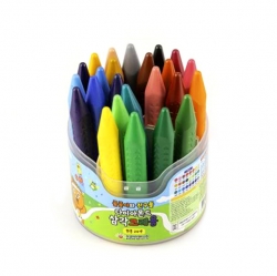 24Colors Diamond Triangle Crayon (Cylinder Case)