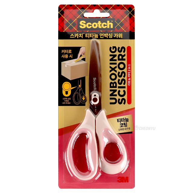 Scotch Unboxing Scissors 1487-NT Titanium 7-inch Pink