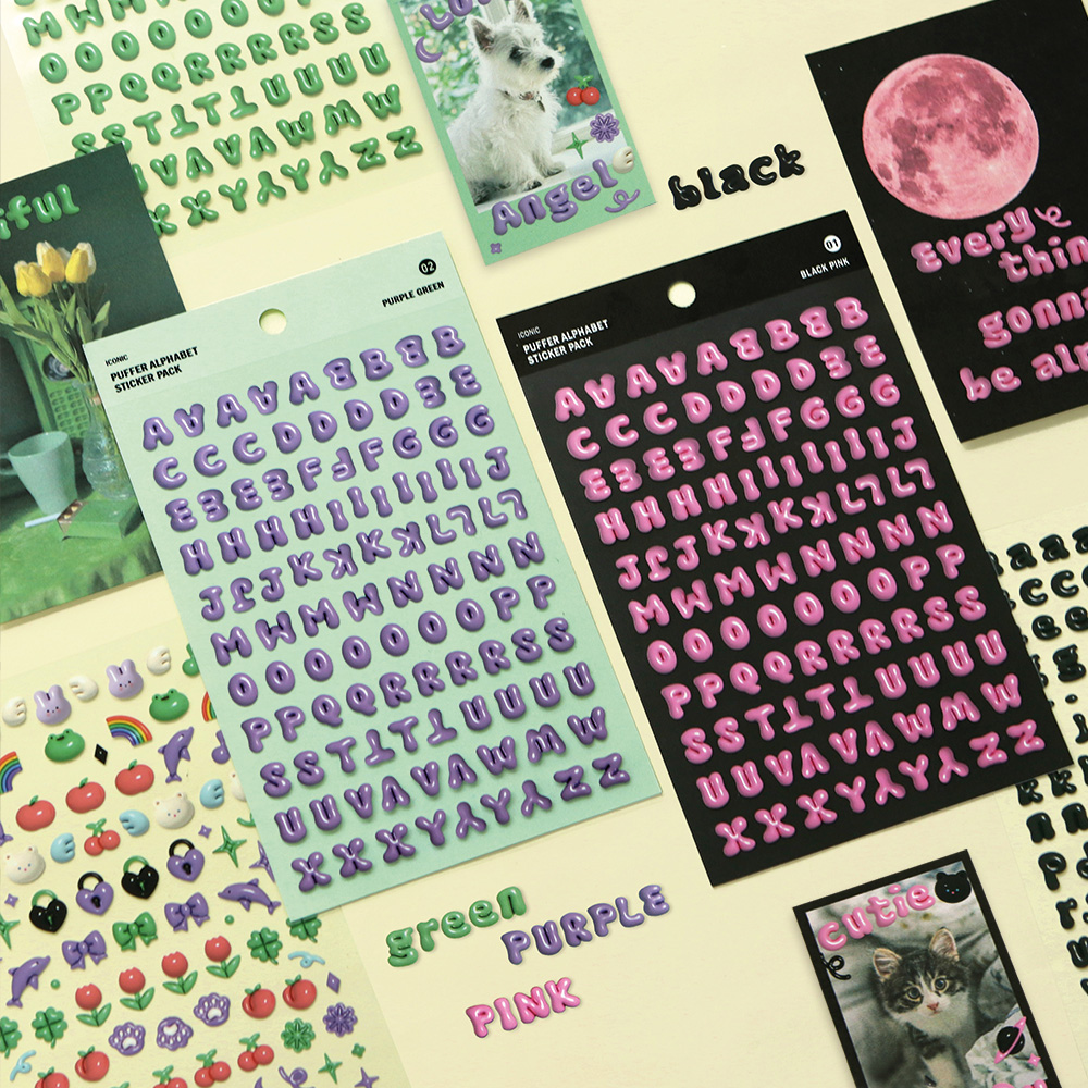 Puffer Alphabet Sticker Pack