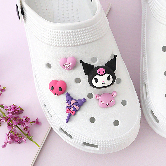 Kuromi 3D Face Theme Shoes Charm Set