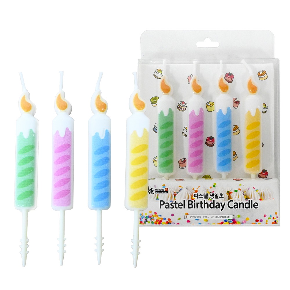 Pastel Birthday Candles 4pcs