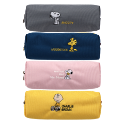 Peanuts Embroidery Pen Case M Yellow