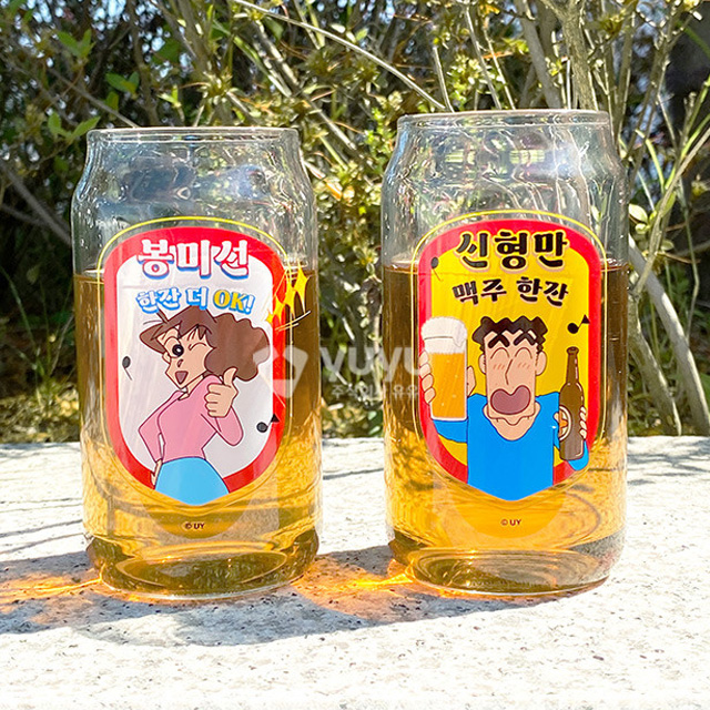 짱구 글라스컵 2P 세트 - 형만＆미선