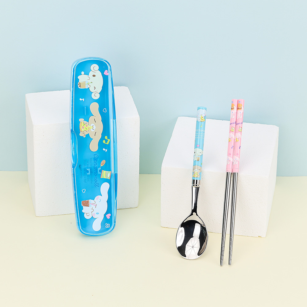 Cinnamoroll All In One Light Stainless Steel Spoon, Chopsticks & Clear Case