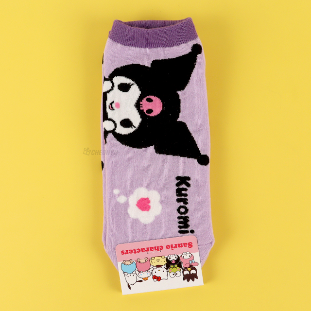 Sanrio Hello Ankle socks, One Size 220-260mm - Kuromi