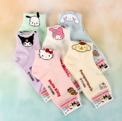 Sanrio Bubbling Crew socks, One Size 220-260mm - Kuromi
