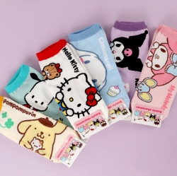 Sanrio Hello Ankle socks, One Size 220-260mm - Kuromi