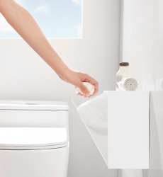 Multipurpose semi-flap large trash can Top bathroom storage box attachable trash can