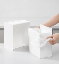 Multipurpose semi-flap large trash can Top bathroom storage box attachable trash can