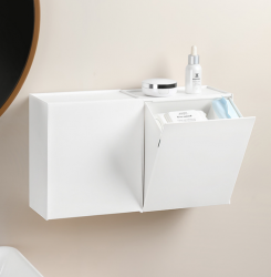 Multipurpose semi-flap large trash can Top bathroom storage box attachable trash can
