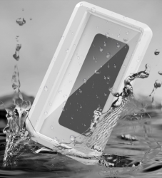 White Bathroom Kitchen Waterproof Cell Phone Case Smartphone Holder