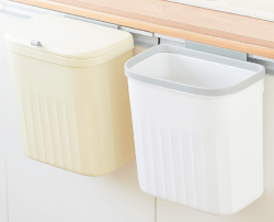 Interior Household Kitchen Bathroom Wall Hanger Lid Cover Smell Protection Large Capacity Trash Can 