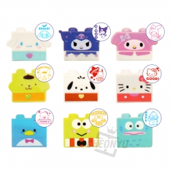 Sanrio Characters Block Stamp, set of 12ea