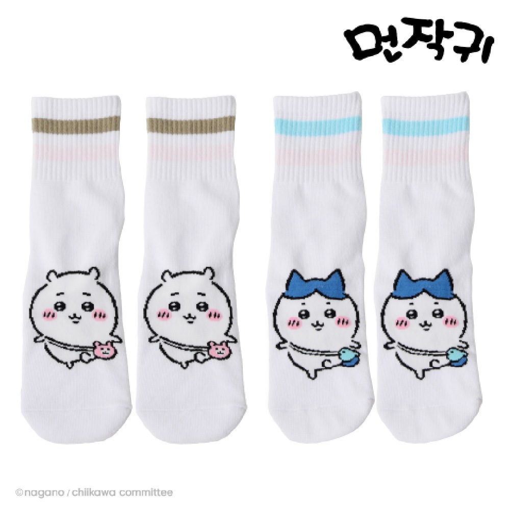 CHIIKAWA  Stripe mid-neck socks