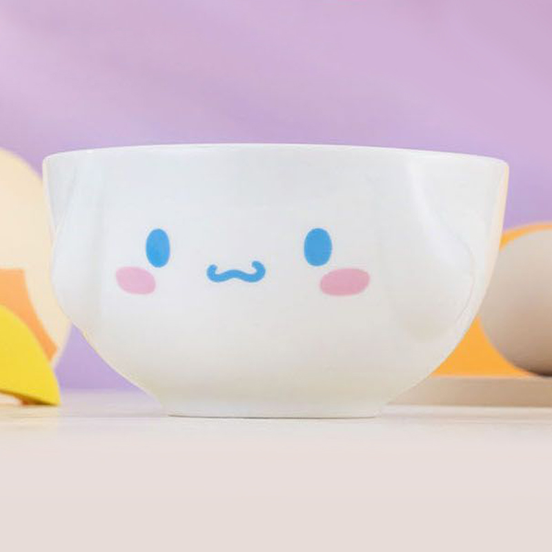 Sanrio Characters Face Ceramic Rice Bowl - Cinnamoroll