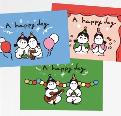 Dalpaper Happy Day Postcard, 5 Types