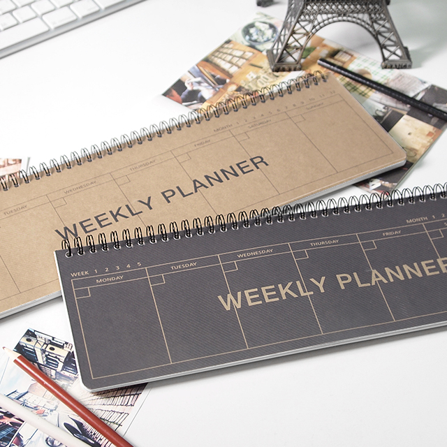 Kraft desk long weekly planner