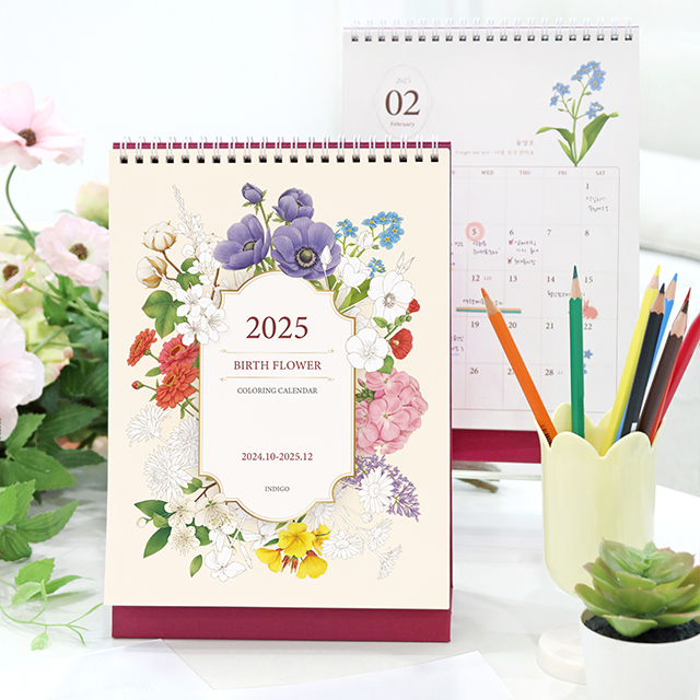 2025 Birth Flower Coloring Desk Calendar