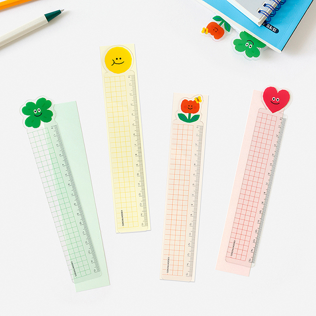 Smile 15cm  Ruler  Transparent Bookmark Set of 4