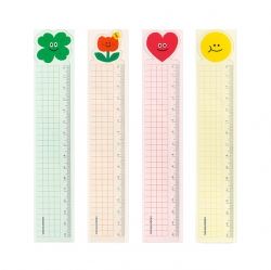 Smile 15cm  Ruler  Transparent Bookmark Set of 4