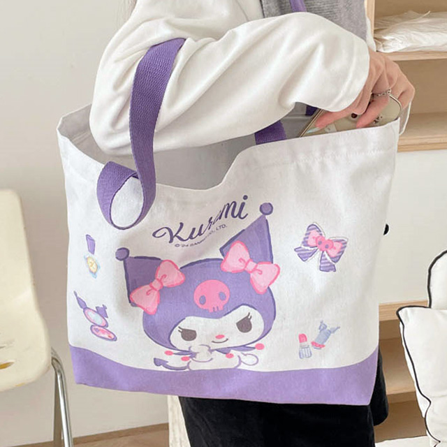 Sanrio Characters White Eco Bag - Kuromi