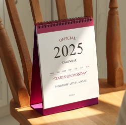 2025 Official Starts on Monday Desk Calendar