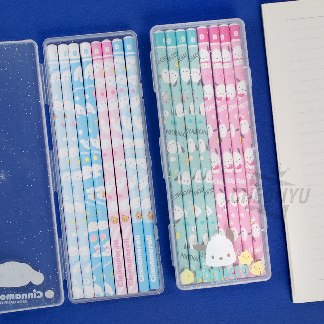 Sanrio 8pcs pencils & case set 