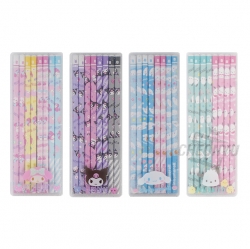 Sanrio 8pcs pencils & case set 