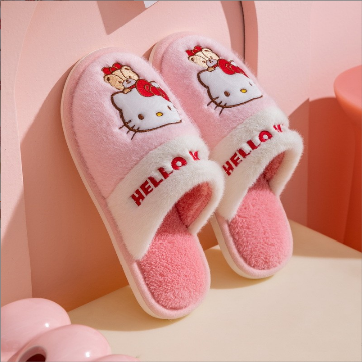  Two Tone Winter Slippers - Hello Kitty 230mm