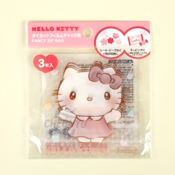 Sanrio Characters Die Cut Fancy Zip Bag 3P Set - Hello Kitty