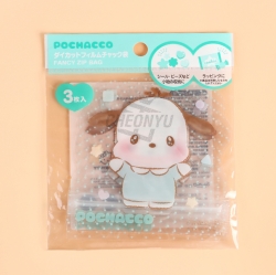 Sanrio Characters Die Cut Fancy Zip Bag 3P Set - Pochacco