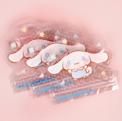 Sanrio Characters Die Cut Fancy Zip Bag 3P Set - Cinnamoroll