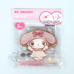 Sanrio Characters Die Cut Fancy Zip Bag 3P Set - My Melody