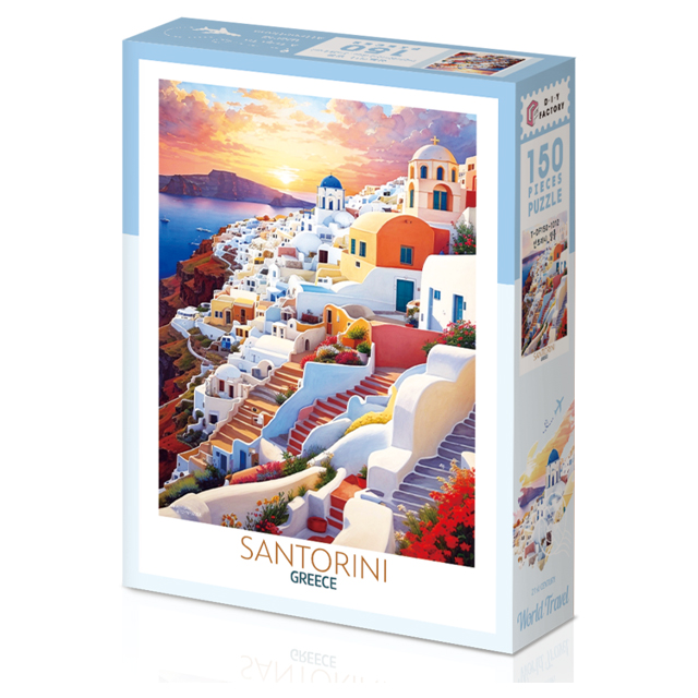 SANTORINI GREECE Sunset Scenery Jigsaw Puzzle 150pcs