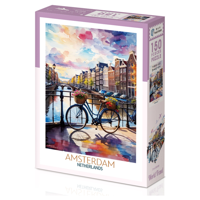 AMSTERDAM NETHERLANDS Bicycle Scenery Jigsaw Puzzle 150pcs