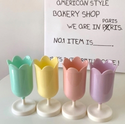 Pastel Mango Tulip Tin Pencil Holder