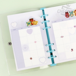 WasabiBear Transparent 6-hole diary, Random