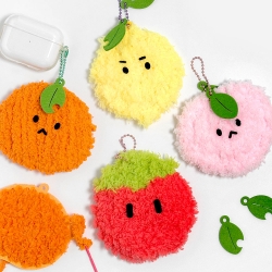 Making knitted fruit key rings kit, random