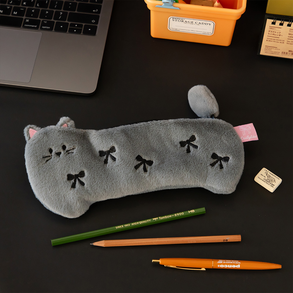 Shape Pencil Case - 01 Ribbon Cat