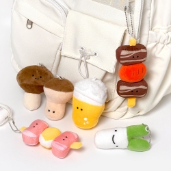 Random camping barbecue doll keychain