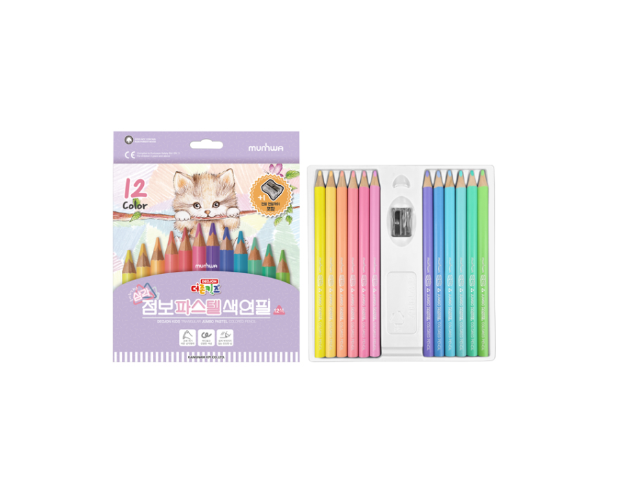 DEOJON KIDS Jumbo Pastel Colored Pencil 12Colors