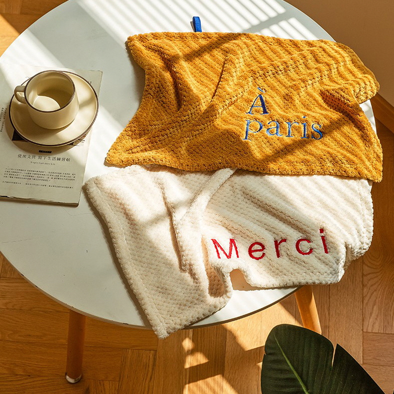 French lettering hand towel ring towel kitchen towel