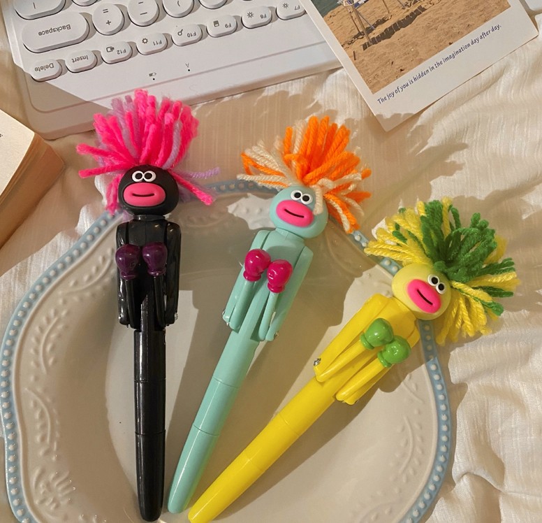 Bubble hair boxing. A bottle-flavored gift of a non-nice neutral pen