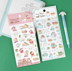 Shinchan x Cinnamoroll Transparent Sticker
