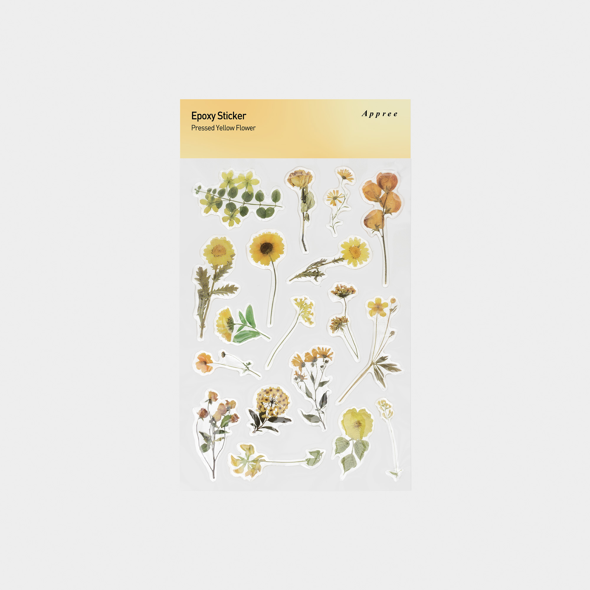 Epoxy Sticker_Pressed Yellow Flower